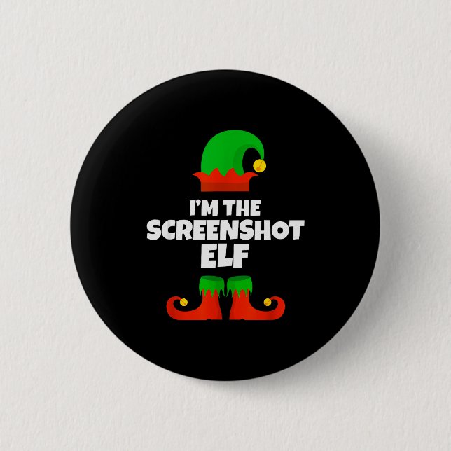Chapa Redonda De 5 Cm I'm The Screenshot Elf Family Pajama Christmas Fun (Anverso)