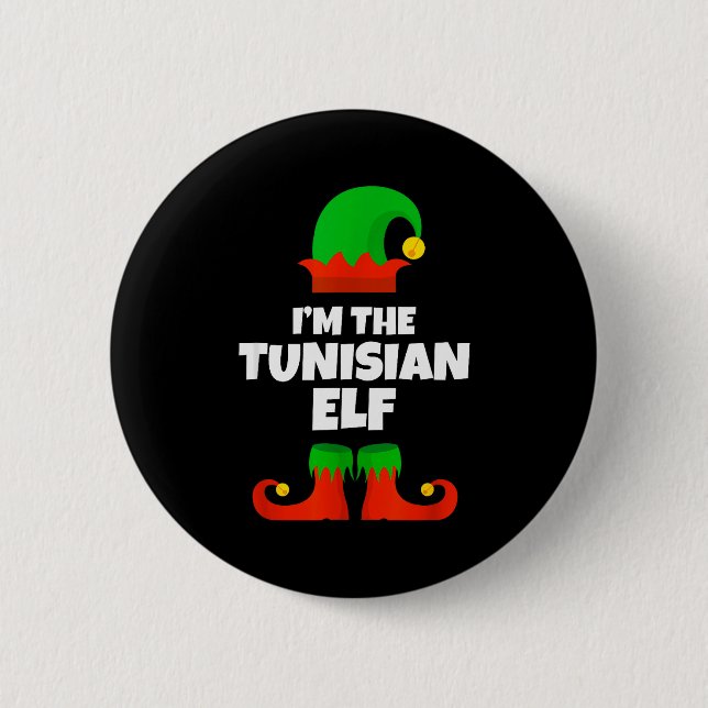 Chapa Redonda De 5 Cm I'm The Tunisian Elf Family Pajama Christmas Funny (Anverso)