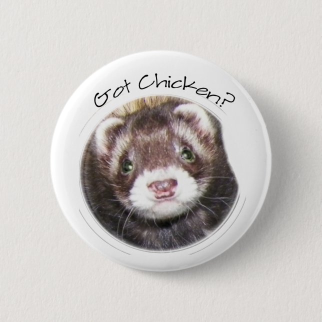 Chapa Redonda De 5 Cm Imagen de Ferret Face (Anverso)