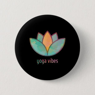 Chapa Redonda De 5 Cm Imagen de loto de vibraciones de yoga en diseño de
