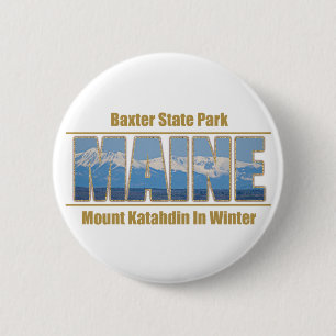 Chapa Redonda De 5 Cm Imagen de texto MAINE - Monte Katahdin
