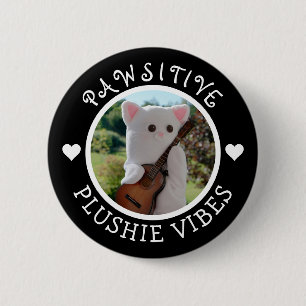 Chapa Redonda De 5 Cm Imagen de Vibes De Plushie Elegante Y Patente Cute