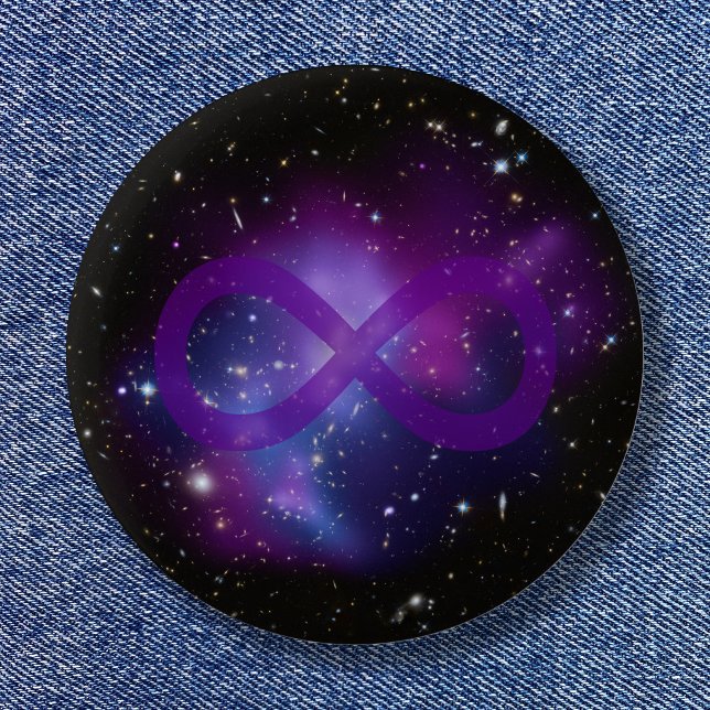 Chapa Redonda De 5 Cm Imagen Espacial Morada (Purple Space Image Button)