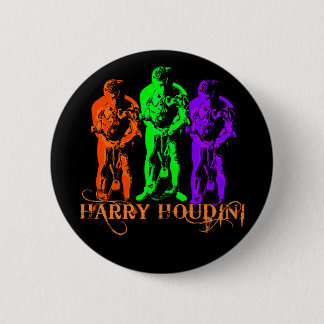 Chapa Redonda De 5 Cm Imagen triple de Harry Houdini