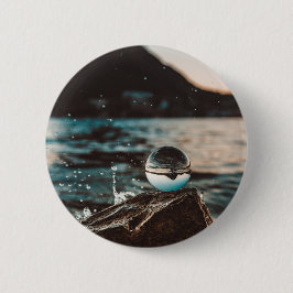 Chapa Redonda De 5 Cm Imágenes oceánicas de arte de playa de escena Guay