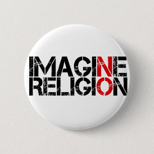 Chapa Redonda De 5 Cm Imaginen ninguna religión