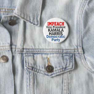Chapa Redonda De 5 Cm Impeachment a Kamala Harris Partido Demócrata
