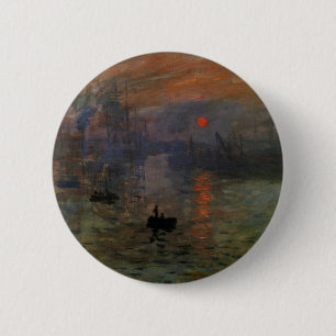 Chapa Redonda De 5 Cm Impresión Amanecer de Claude Monet, Arte Vintage