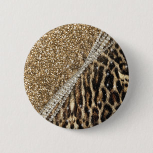 Chapa Redonda De 5 Cm Impresión animal de la piel de imitación del