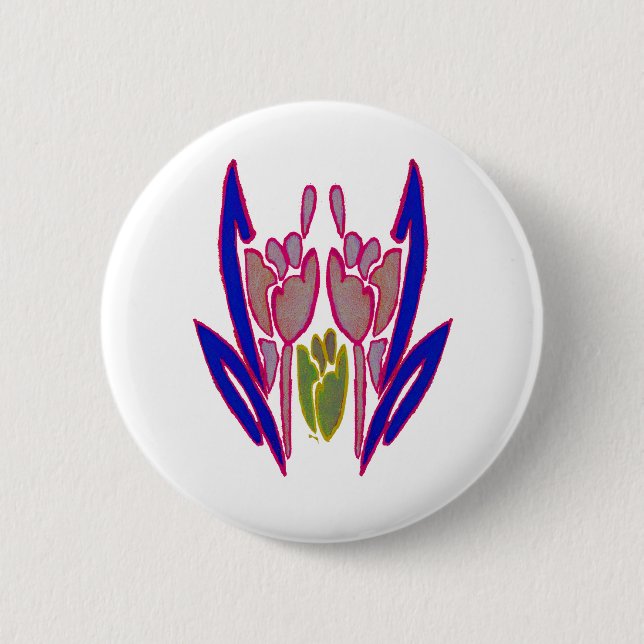 Chapa Redonda De 5 Cm Impresión de arte de acuarela Rosa elegante (Anverso)