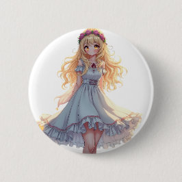 Chapa Redonda De 5 Cm Impresión de Arte de Olas Retro Vibrantes - Diseño