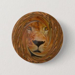 Chapa Redonda De 5 Cm Impresión de arte de safari de león abstracto