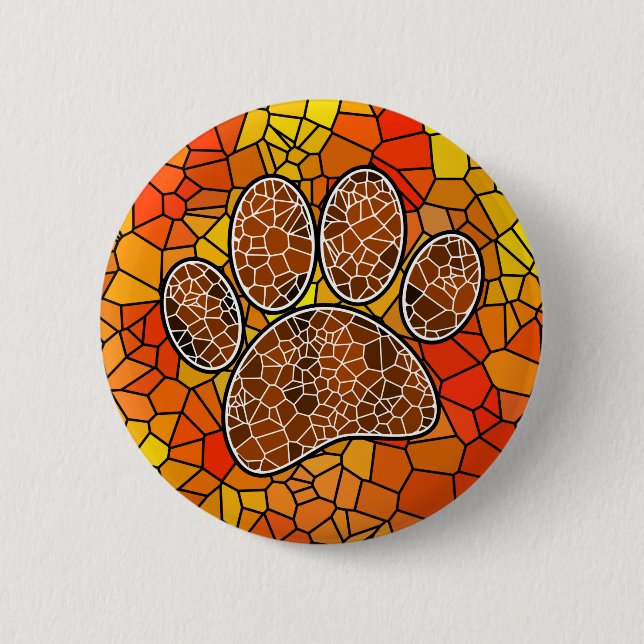 Chapa Redonda De 5 Cm Impresión de hojas de perro de arte mosaico (Anverso)