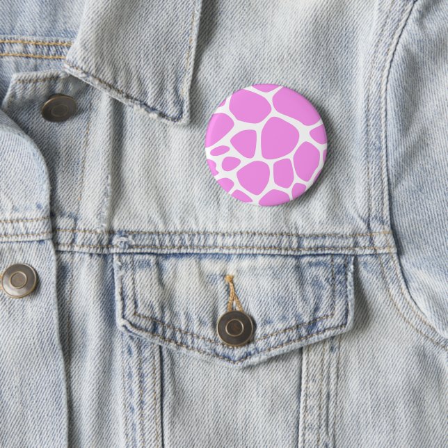 Chapa Redonda De 5 Cm Impresión de jirafas, jirafa rosa, impresión anima (In situ)