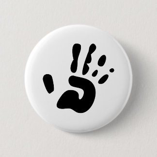 Chapa Redonda De 5 Cm Impresión de la mano negra