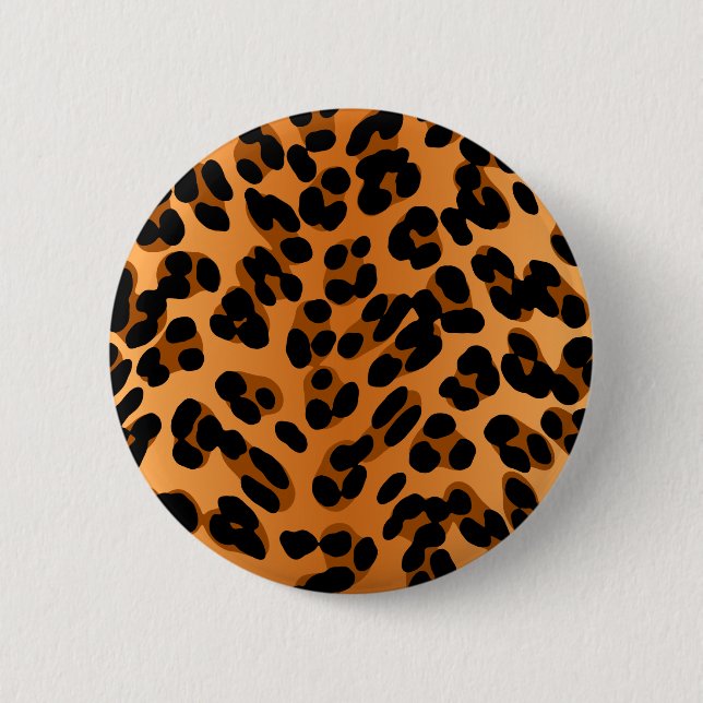Chapa Redonda De 5 Cm Impresión de leopardo (Anverso)