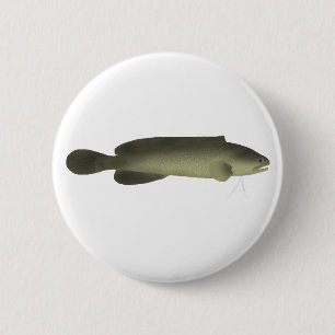 Chapa Redonda De 5 Cm Impresión de pez negro del río, papel Poster de va