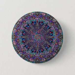 Chapa Redonda De 5 Cm Impresión de Psychadelic del arte del Hippie