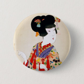 Chapa Redonda De 5 Cm Impresión verdadera del japonés del vintage de la