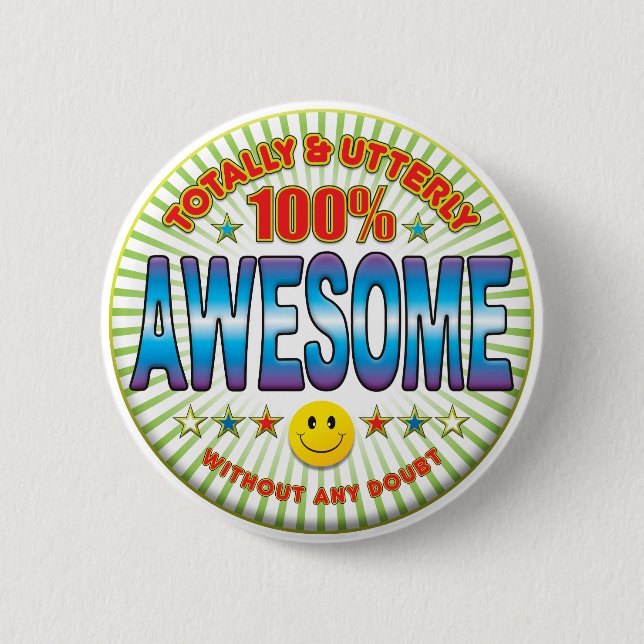 Chapa Redonda De 5 Cm Impresionante totalmente (Anverso)