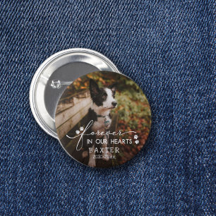 Chapa Redonda De 5 Cm Impresiones De Paw Para Siempre En La Foto Mascota