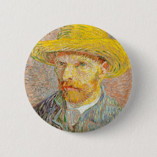 Chapa Redonda De 5 Cm Impresionismo con el autorretrato de Vincent Van G