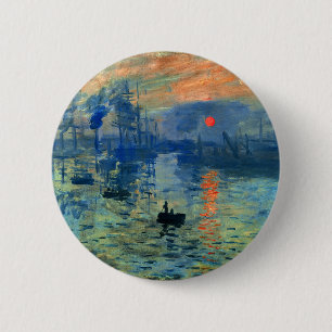 Chapa Redonda De 5 Cm Impression Sunrise, Soleil Levant, Claude Monet