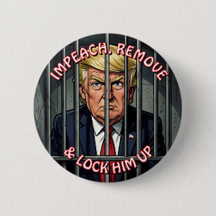 Chapa Redonda De 5 Cm Impugnar, Quitar y Encarcelar a Anti-Trump