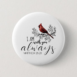 Chapa Redonda De 5 Cm In Loving Memory: Red Cardinal 