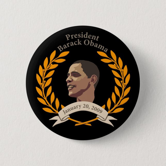 Chapa Redonda De 5 Cm Inauguración de Obama (Anverso)