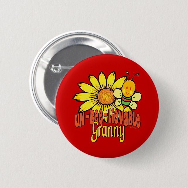 Chapa Redonda De 5 Cm Increíble Granny Sunflowers (Anverso y reverso)