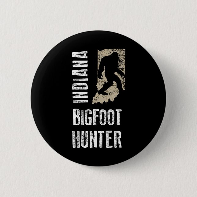 Chapa Redonda De 5 Cm Indiana Bigfoot Hunter (Anverso)