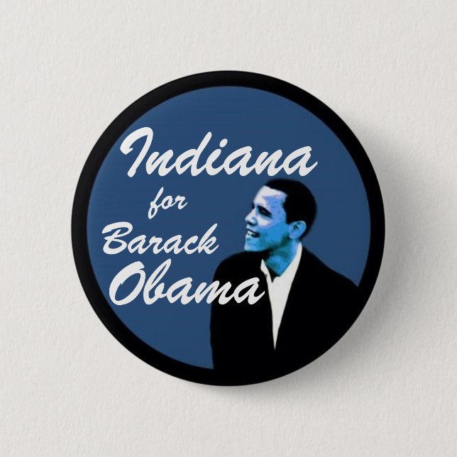 Chapa Redonda De 5 Cm Indiana para Barack Obama (Anverso)