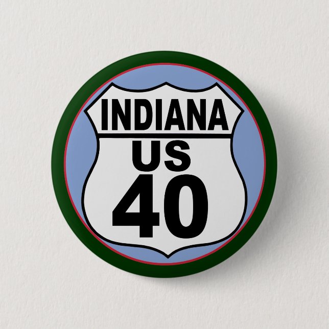 Chapa Redonda De 5 Cm Indiana US Route 30 - The Lincoln Highway (Anverso)