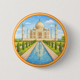 Chapa Redonda De 5 Cm India's Taj Mahal