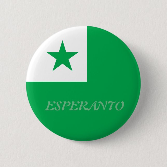 Chapa Redonda De 5 Cm Indicador de esperanto+texto, (Anverso)