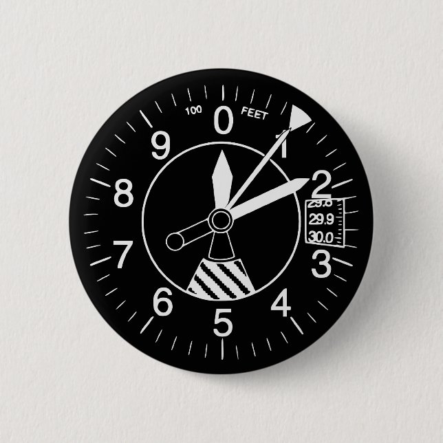 Chapa Redonda De 5 Cm Indicador del altímetro de los aviones (Anverso)