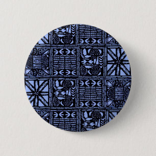 Chapa Redonda De 5 Cm Indigo Batik Quilt - Azul