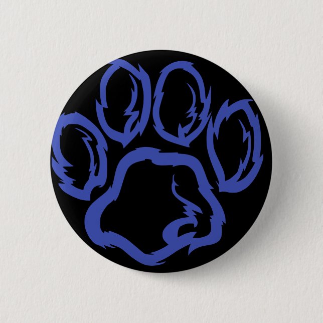 Chapa Redonda De 5 Cm Indigo Paw - Fondo negro (Anverso)