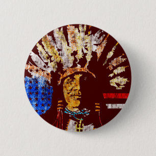 Chapa Redonda De 5 Cm Indio americano