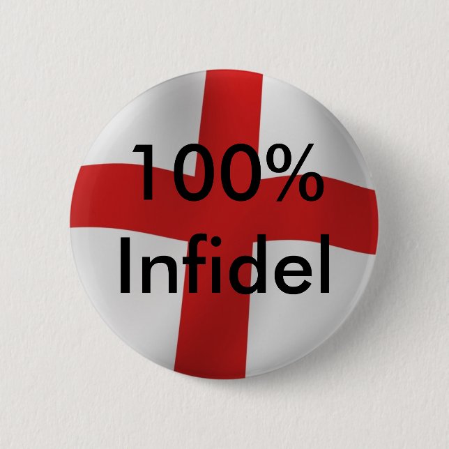 Chapa Redonda De 5 Cm Infiel de Inglaterra el 100% (Anverso)