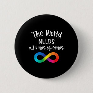 Chapa Redonda De 5 Cm Infinito El Mundo Necesita Todo Tipo De Autismo De