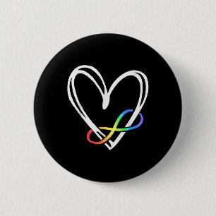 Chapa Redonda De 5 Cm Infinity Heart Autism Conciencia El amor no necesi