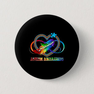 Chapa Redonda De 5 Cm Infinity Heart Love Autism Awareness No necesita p