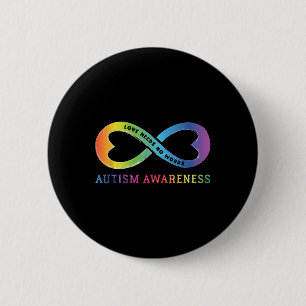 Chapa Redonda De 5 Cm Infinity Heart Love Autism Awareness No necesita p