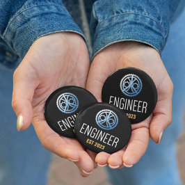 Chapa Redonda De 5 Cm Ingeniero creado, Personalizado de licenciado en i