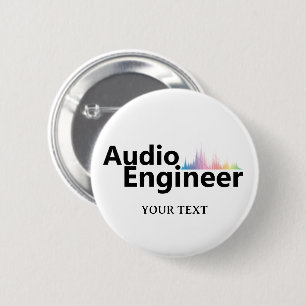 Chapa Redonda De 5 Cm Ingeniero de sonido personalizado Ingeniería de au