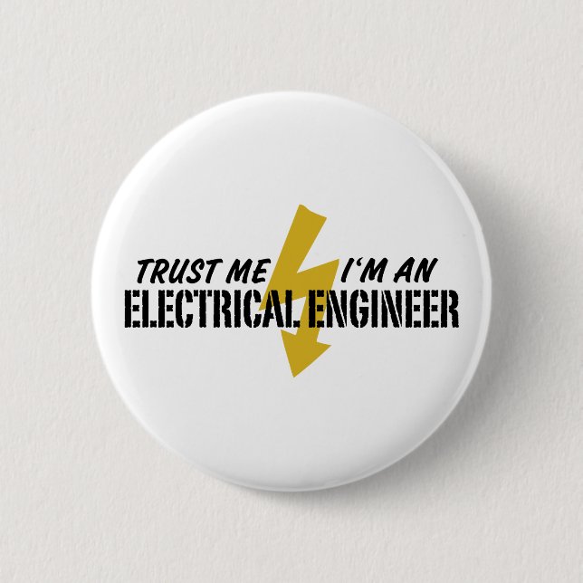 Chapa Redonda De 5 Cm Ingeniero eléctrico (Anverso)