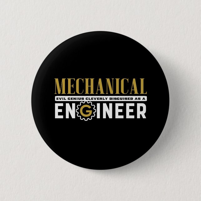 Chapa Redonda De 5 Cm Ingeniero Geek Funny Estudiante de Ingeniería Mecá (Anverso)