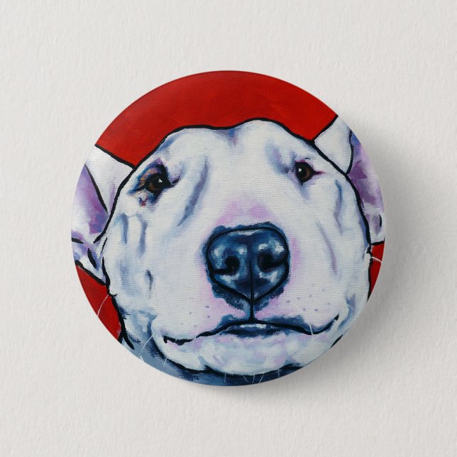 Chapa Redonda De 5 Cm Inglés blanco bull terrier (Anverso)